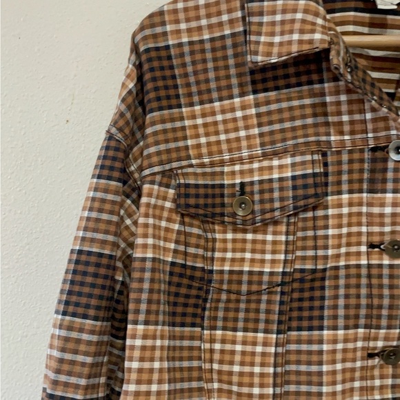 Cato Brown Plaid Cropped Jacket - Picture 4 of 14